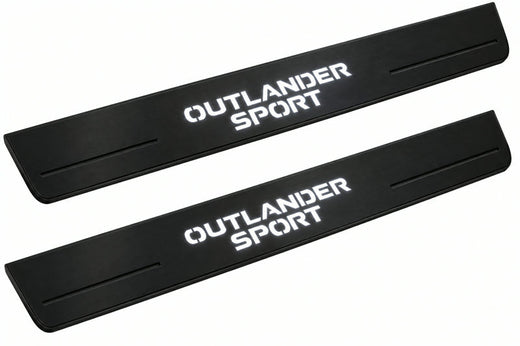 Mitsubishi Outlander Sport GA 2010–Present — Matte PRO LED Door Sills — Outlander Sport Logo
