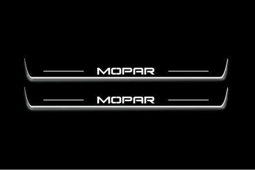 Dodge Charger Sedan LD 2011–2023 — Stainless Steel LED Door Sills — MOPAR Logo