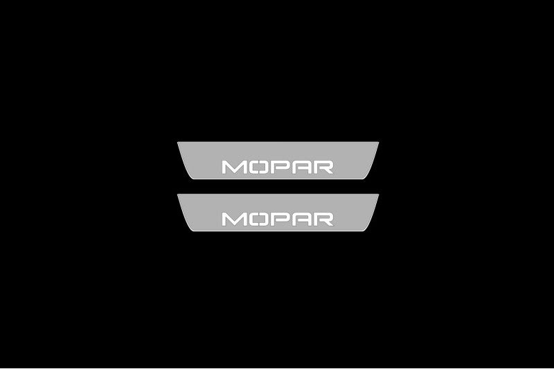 Dodge Charger 2011-2023 LED Door Sills Illuminated Scuff MOPAR Logo (Type 2) Stainless Steel Entry Guards Door Sills Decoin