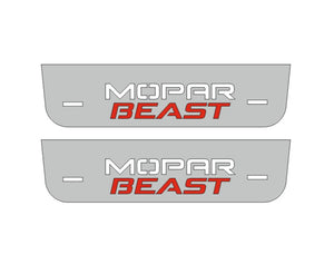 LED door sill plates Dodge Durango III 2011+ in stainless steel with MOPAR BEAST logo