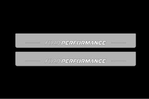 Illuminated LED Door Sill Tread Plates Ford Mustang VII 2023+ With Ford Performance Logo Ford Led Door Sills opdesign