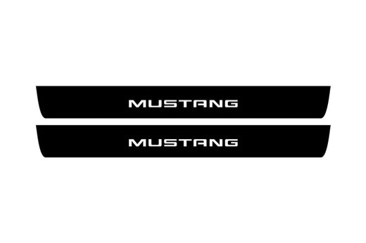 Ford Mustang VI S550 2015+ Matte PRO LED Door Sills – Mustang Logo