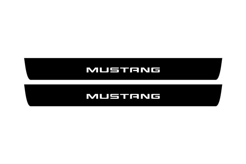 Ford Mustang VI 2015-2023 Illuminated Matte Sill Plates with logo Mustang Ford Led Door Sills PRO opdesign