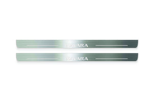 Nissan Navara III D40 Stainless Steel LED Door Sills – Navara Logo