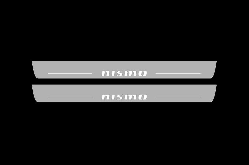 Illuminated LED Door Sill Tread Plates Infiniti Q50 2013-2024 With Nismo Logo Infiniti Led Door Sills decoinfabric