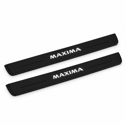 Nissan Maxima Sedan A36 2016–2023 — Matte PRO LED Door Sills — Maxima Logo