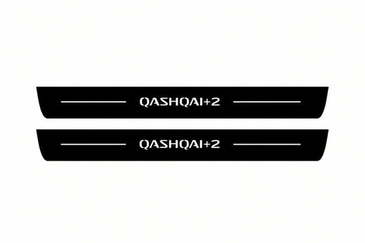 Nissan Qashqai I J10 2007–2014 — Matte PRO LED Door Sills — Qashqai +2 Logo