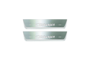 Dodge Charger LD 2011+ illuminated entry guards in stainless steel with Charger logo