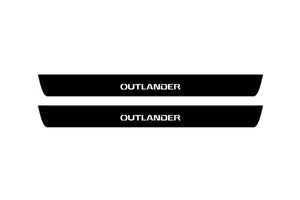 Mitsubishi Outlander II 2007-2012 Illuminated Matte Sill Plates with logo Outlander Mitsubishi Led Door Sills PRO opdesign
