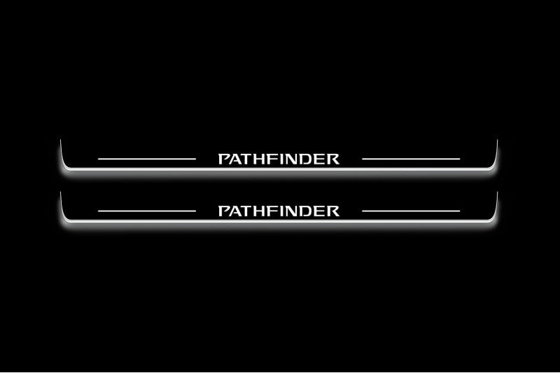 Nissan Pathfinder R52 Stainless Steel LED Door Sills – Pathfinder Logo