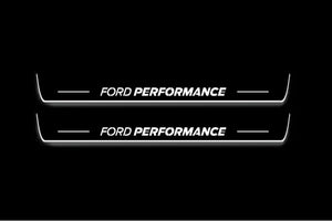 Ford Mustang VI 2015-2023 LED Door Sills Illuminated Scuff Ford Performance Logo Stainless Steel Entry Guards
