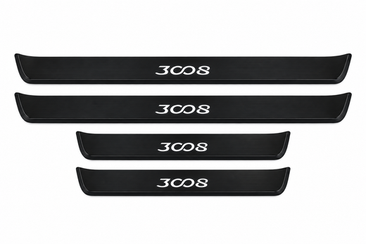Peugeot 3008 T84 2009–2016 — Matte PRO LED Door Sills — 3008 Logo