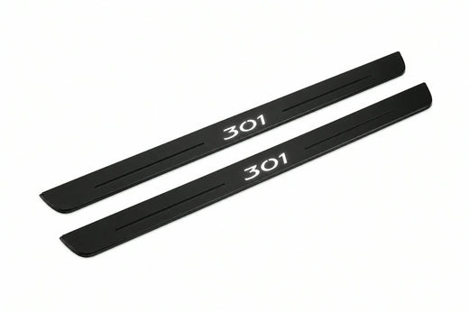 Peugeot 301 2012–2026 — Matte PRO LED Door Sills — 301 Logo