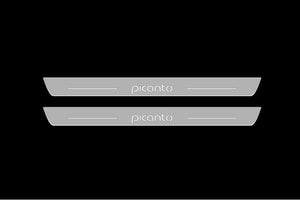 Illuminated LED Door Sill Tread Plates KIA Picanto III 2017-2024 With Picanto Logo KIA Led Door Sills opdesign