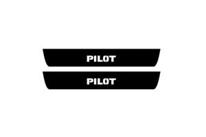 Honda Pilot II 2009-2016 Illuminated Matte Sill Plates with logo Pilot Honda Led Door Sills PRO opdesign