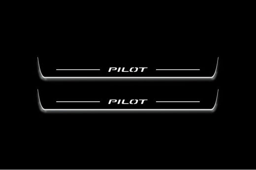 Honda Pilot 2015–2022 — Stainless Steel LED Door Sills — Pilot Logo