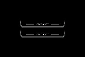 Honda Pilot III 2016-2023 LED Door Sills Illuminated Scuff Pilot Logo Stainless Steel Entry Guards Door Sills Decoin