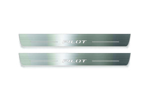 Honda Pilot III 2016-2023 LED Door Sills Illuminated Scuff Pilot Logo Stainless Steel Entry Guards Door Sills Decoin