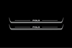 Volkswagen Polo V 2009+ Stainless Steel LED Door Sills – Polo Logo