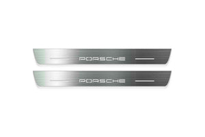 Porsche Cayenne Coupe E3 Stainless Steel LED Door Sills – Porsche Logo