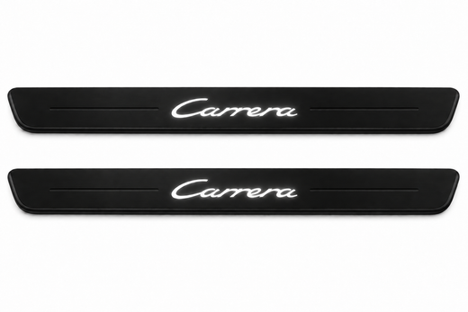 Porsche 911 Type 996 1998–2005 — Matte PRO LED Door Sills — Carrera Logo