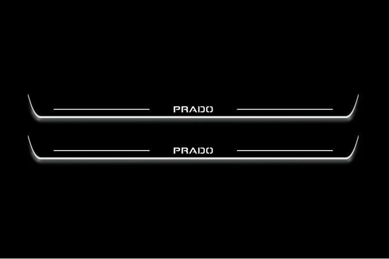 Toyota Prado 120 2002+ Stainless Steel LED Door Sills – Prado Logo