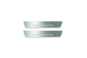 Audi A6 C7 2011-2018 LED Door Sills Illuminated Scuff Quattro Logo Stainless Steel Entry Guards
