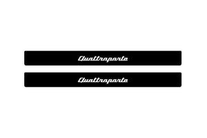 Maserati Quattroporte VI 2013-2023 Illuminated Matte Sill Plates with logo Quattroporte Maserati Led Door Sills PRO opdesign