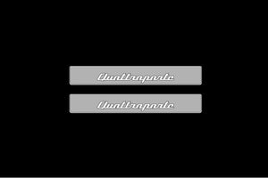 Illuminated LED Door Sill Tread Plates Maserati Quattroporte VI 2013-2023 With Quattroporte Logo Maserati Led Door Sills opdesign