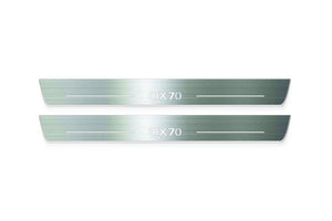 Infiniti QX70 (FX) 2008+ Stainless Steel LED Door Sills – QX70 Logo