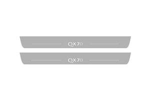 Illuminated LED Door Sill Tread Plates Infiniti QX70 (FX) 2008-2017 With QX70 Logo Infiniti Led Door Sills opdesign