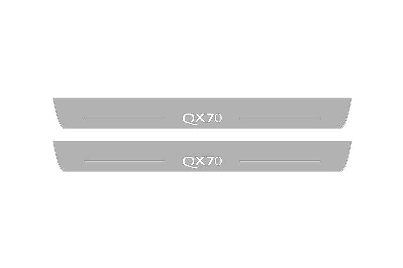 Illuminated LED Door Sill Tread Plates Infiniti QX70 (FX) 2008-2017 With QX70 Logo Infiniti Led Door Sills opdesign