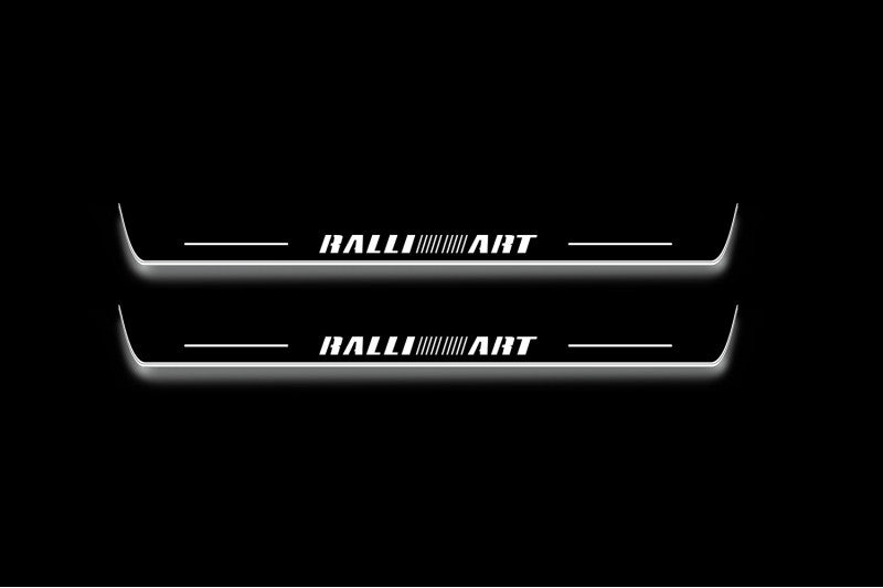 Mitsubishi Outlander II CW 2007+ Stainless Steel LED Door Sills – RalliArt Logo
