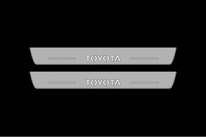 Illuminated LED Door Sill Tread Plates Toyota Rav4 V 2019-2025 With Toyota Logo Toyota Led Door Sills opdesign