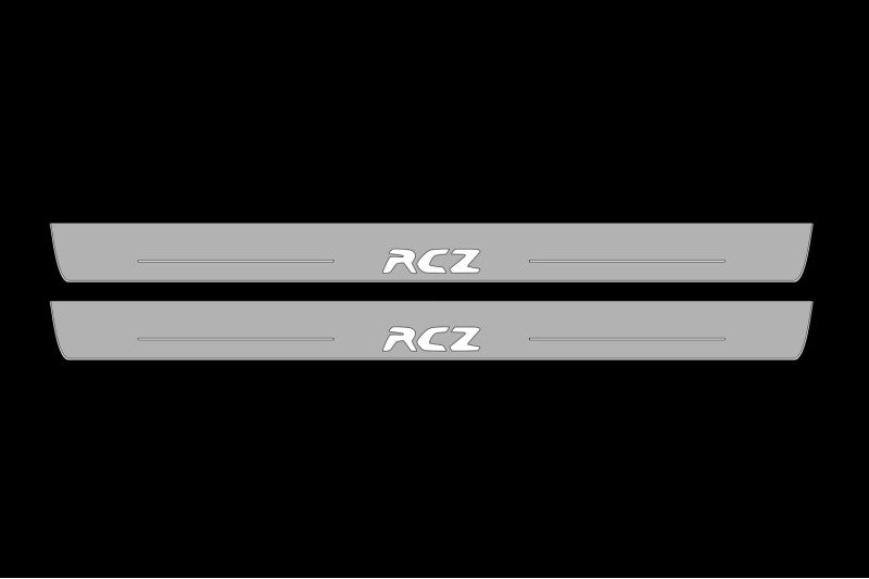 Peugeot RCZ 2010-2016 LED Door Sills Illuminated Scuff RCZ Logo Stainless Steel Entry Guards Door Sills opdesign