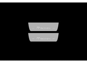Illuminated LED Door Sill Tread Plates Volvo XC90 II 2015+ With Rdesign Logo Volvo Led Door Sills opdesign