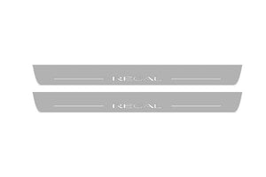 Illuminated LED Door Sill Tread Plates Buick Regal VI 2017+ With Regal Logo Buick Led Door Sills opdesign