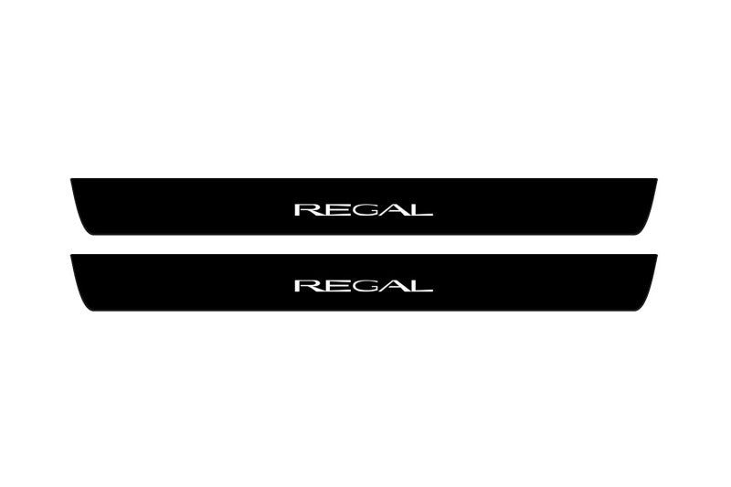 Buick Regal VI 2017+ Illuminated Matte Sill Plates with logo Regal Buick Led Door Sills PRO opdesign