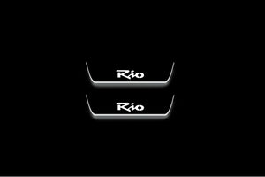 KIA Rio II 2005-2011 LED Door Sills Illuminated Scuff Rio Logo Stainless Steel Entry Guards