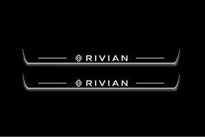 Rivian R1T 2021+ Stainless Steel LED Door Sills – Rivian (type 2) Logo