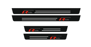 Illuminated LED Door Sill Tread Plates Volkswagen Passat B7 EU 2010-2015 With R-Line Logo Volkswagen Led Door Sills opdesign
