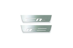 Volkswagen Touareg II Stainless Steel LED Door Sills – R-Line Logo