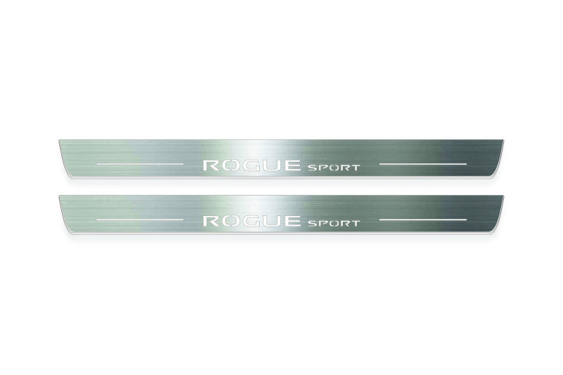 Nissan Rogue Sport J11 Stainless LED Door Sills – Rogue Sport Logo