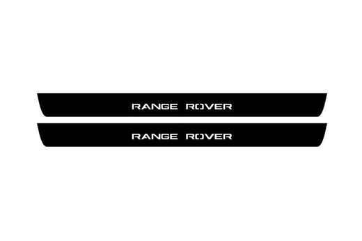 Land Rover Range Rover L322 2001–2012 — Custom Illuminated Entry Door Sill Protectors — Range Rover Logo