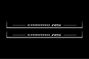 Chevrolet Camaro VI 2016-2024 LED Door Sills Illuminated Scuff Camaro RS Logo Stainless Steel Entry Guards