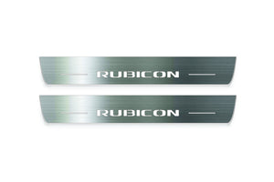 Jeep Wrangler JL 2018+ Stainless Steel LED Door Sills – Rubicon Logo
