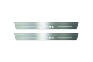 Suzuki S-Cross II 2013-2021 LED Door Sills Illuminated Scuff S-Cross Logo Stainless Steel Entry Guards