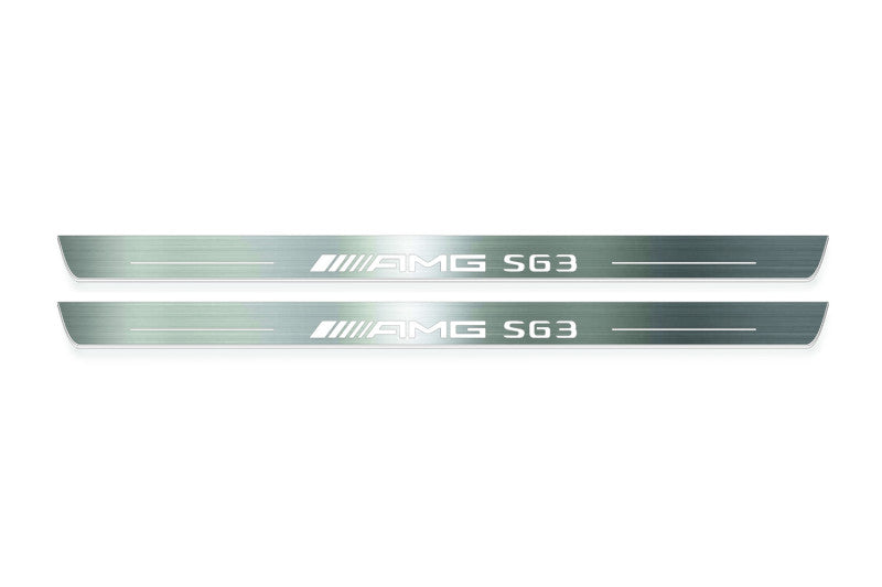 Mercedes S-Class C217 Stainless Steel LED Door Sills – AMG S63 Logo