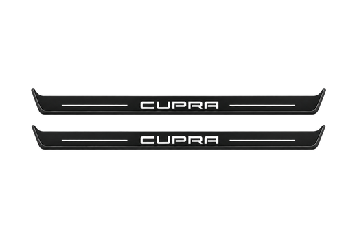 Seat Leon III 2013–2020 — Matte PRO LED Door Sills — Cupra Logo
