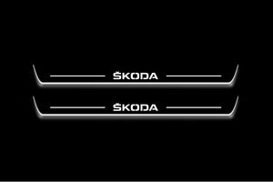 Skoda Octavia (A7) III Stainless Steel LED Door Sills – Skoda Logo